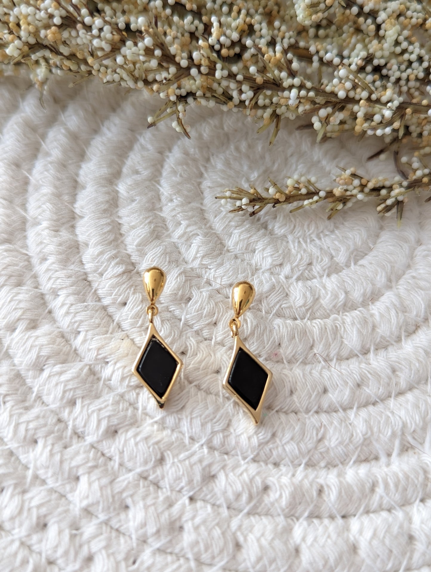 boucles d'oreilles minimaliste // stud earrings minimalist // marbre // howlite // lapis lazuli (bo-1463)