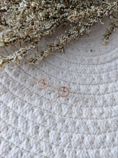 Boucles d'oreilles cercle // circle stud earrings // stainless steel earrings // minimalist jewelry // (bo-1706)