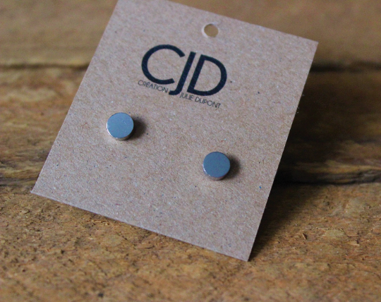 Boucles d'oreilles rond // round stud earrings // stainless steel earrings // minimalist jewelry // (bo-1625)