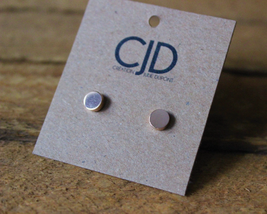 Boucles d'oreilles rond // round stud earrings // stainless steel earrings // minimalist jewelry // (bo-1625)