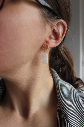 Boucles d'oreilles rectangle // acrylique // acetate earrings // geometrique // cadeau pour elle // (bo-1537)