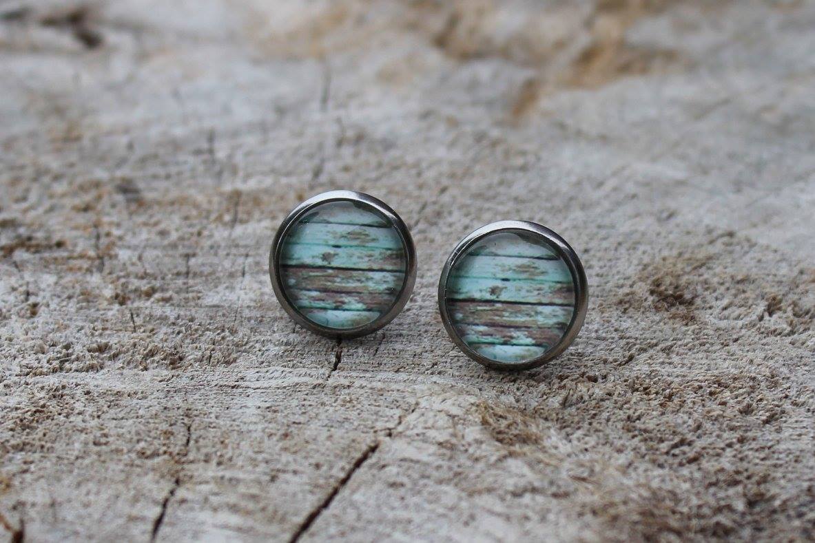 Petites merveilles  bois turquoise (BO-1284)