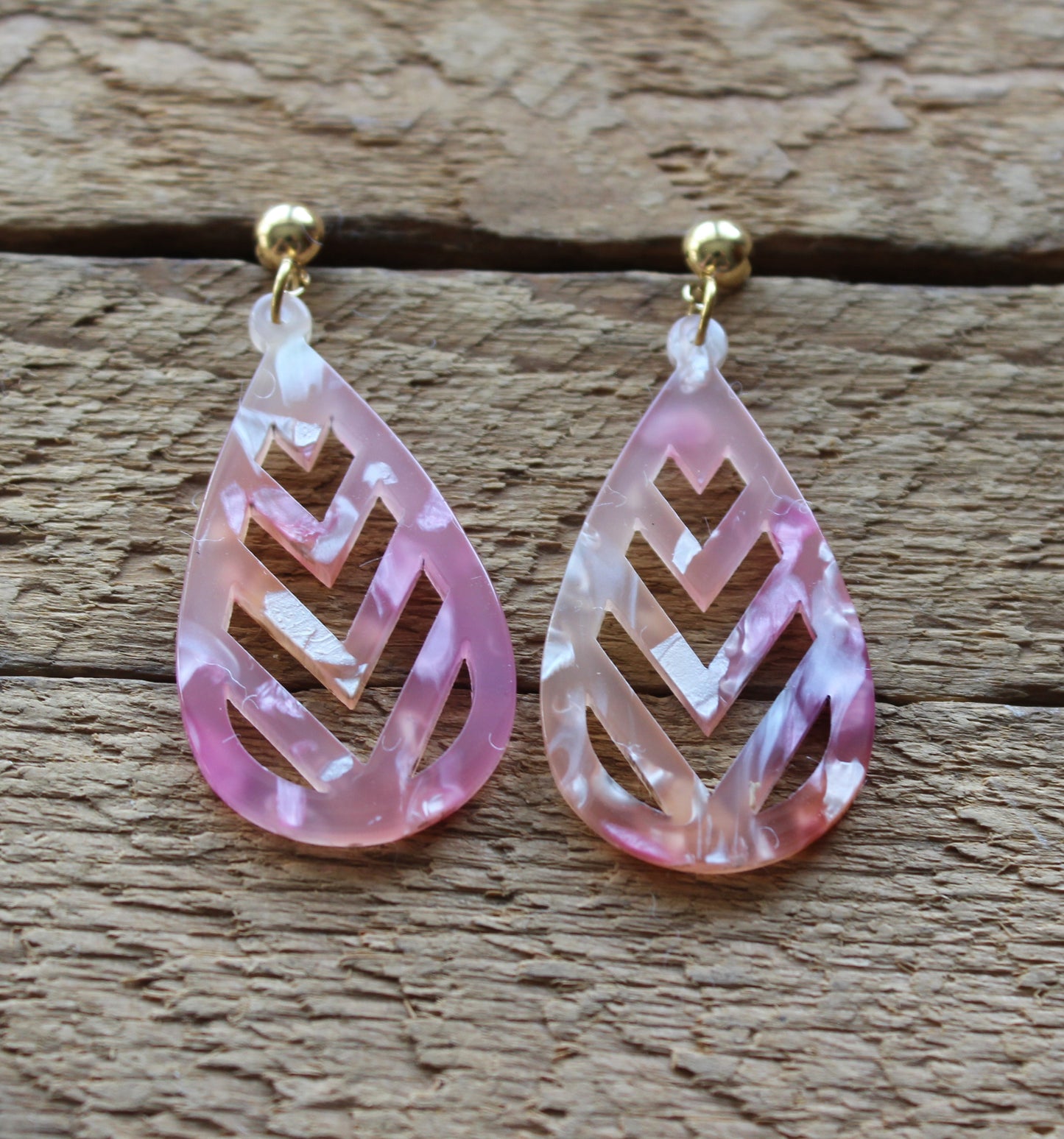 Boucles d'oreilles geometrique // acrylique // acetate earrings // geometric earrings // (BO-1576)