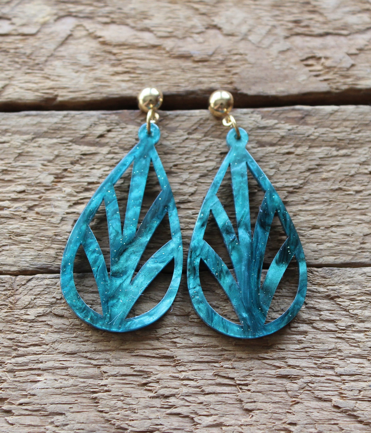 Boucles d'oreilles geometrique // acrylique // acetate earrings // geometric earrings // (BO-1576)