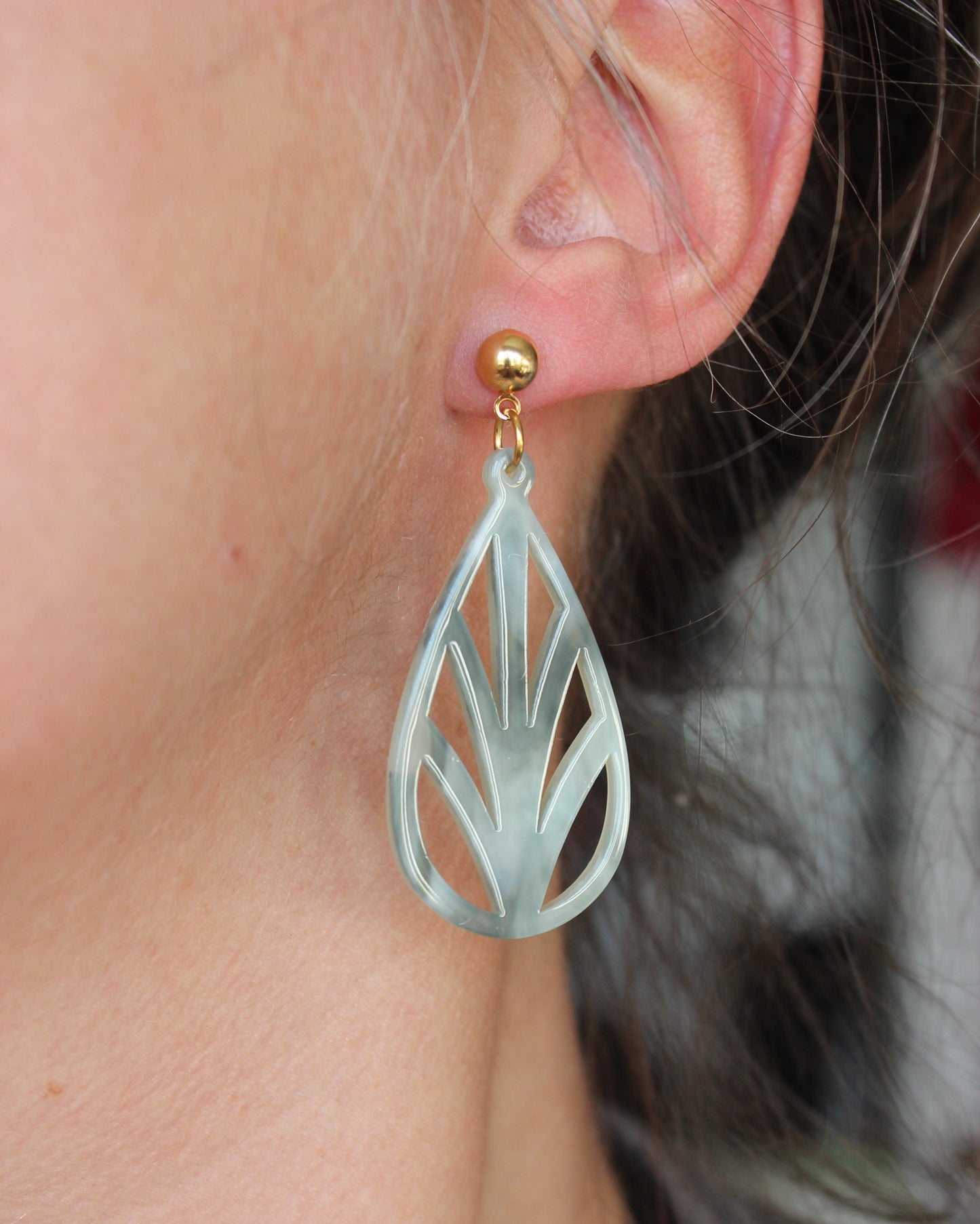 Boucles d'oreilles geometrique // acrylique // acetate earrings // geometric earrings // (BO-1576)