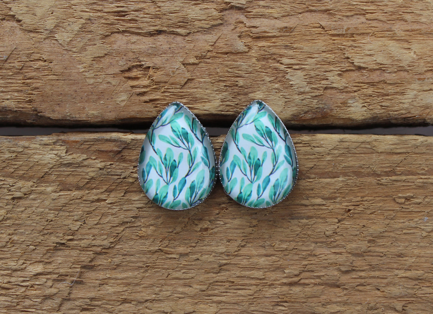 Petites merveilles feuillage // foliage teardrop earrings // Goutte d'eau // fait au quebec (BO-1589-G)