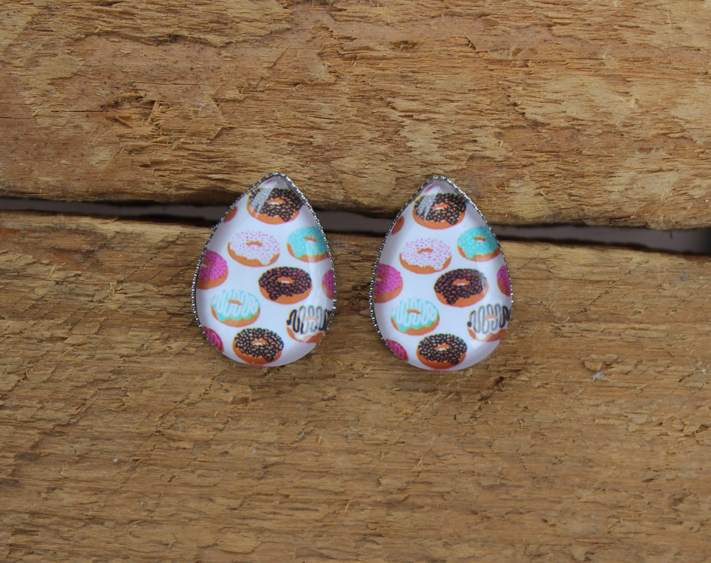 Petites merveilles beigne // donut teardrop earrings // Goutte d'eau // fait au quebec (BO-1595-G)