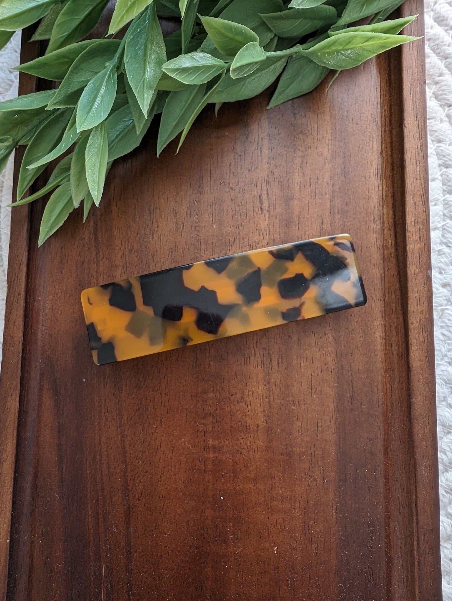 Barrette en acetate // acetate hair clip - tortoise brun