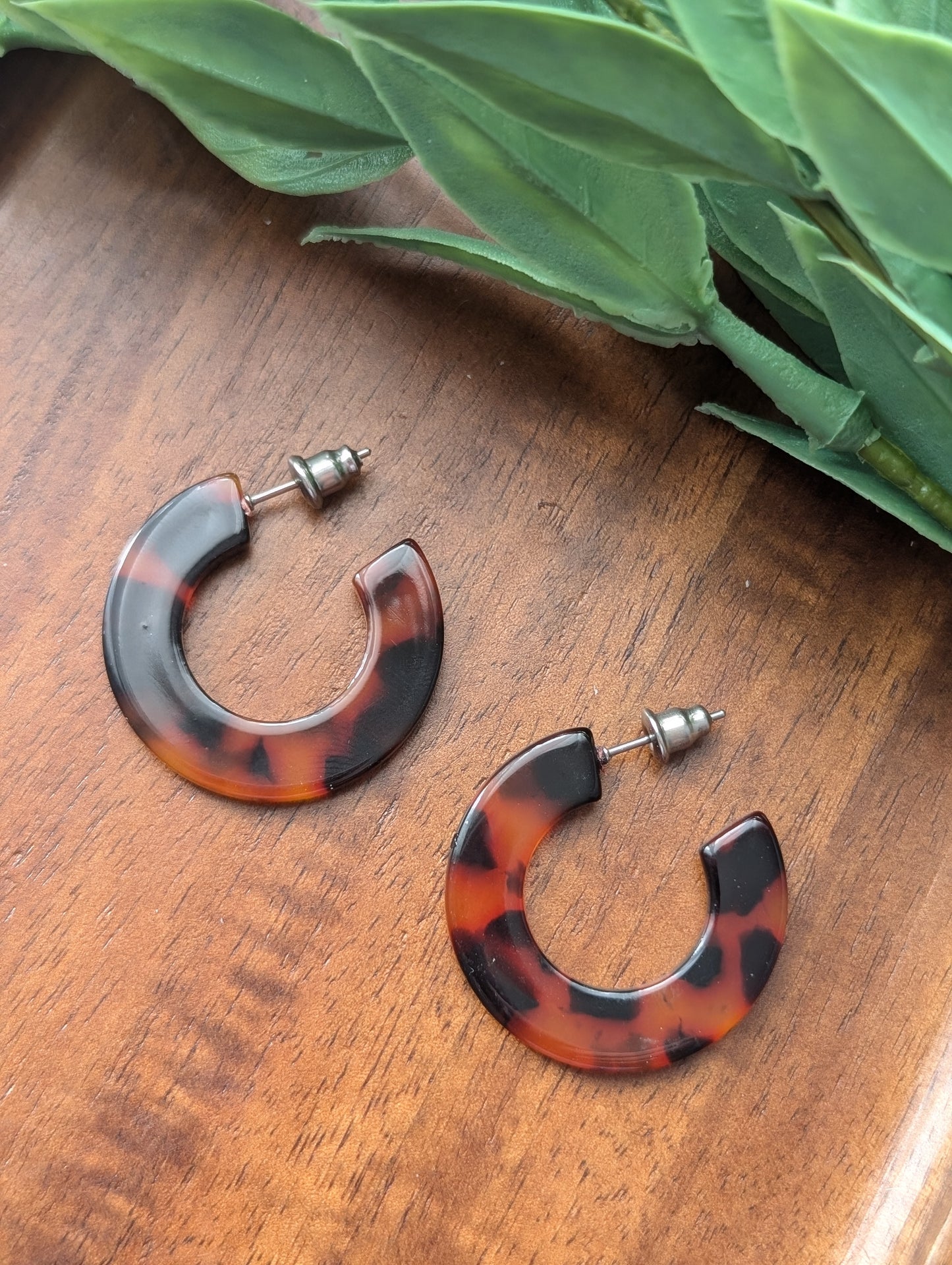 Boucles d'oreilles créoles en acetate (BO-1567-1)