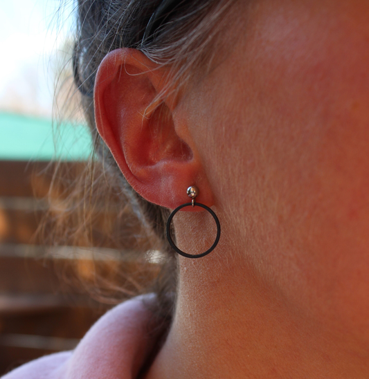 Boucles d'oreilles minimalistes anneau (bo-1070)