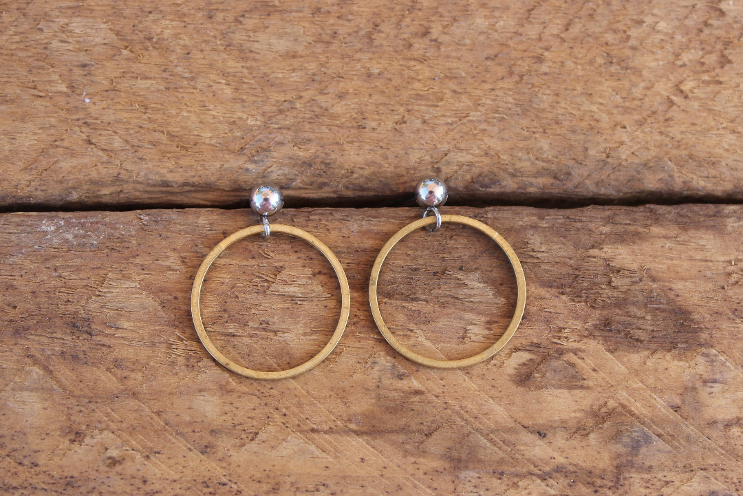 Boucles d'oreilles minimalistes anneau (bo-1070)