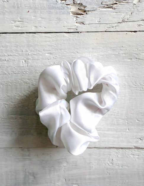 Chouchou  satin  blanc | Mlcréation