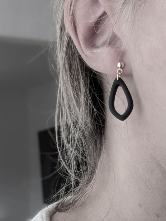 Boucles d'oreilles pendentif goutte argile polymère (BO-1892)