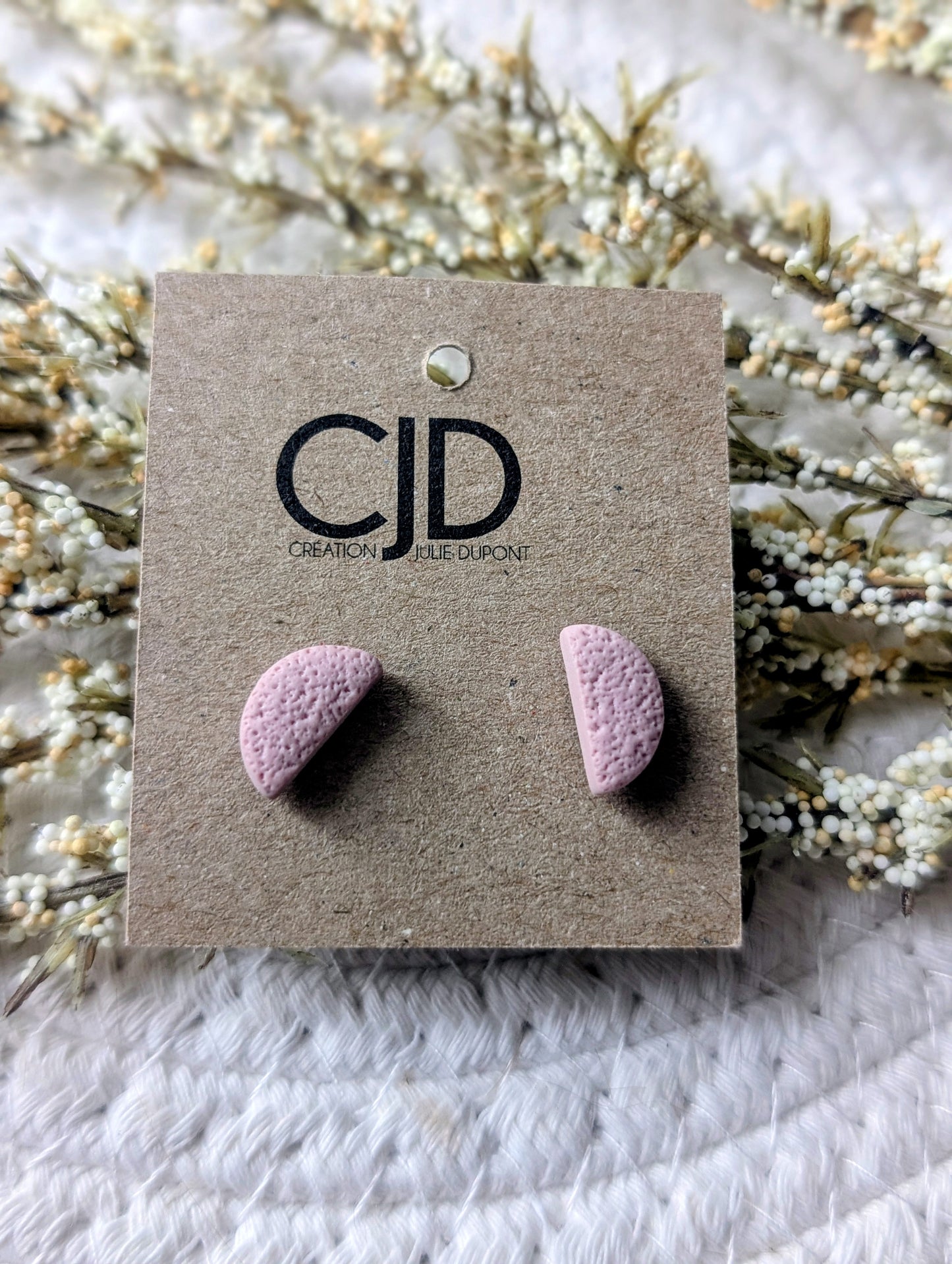 Stud argile polymère demi lune varié