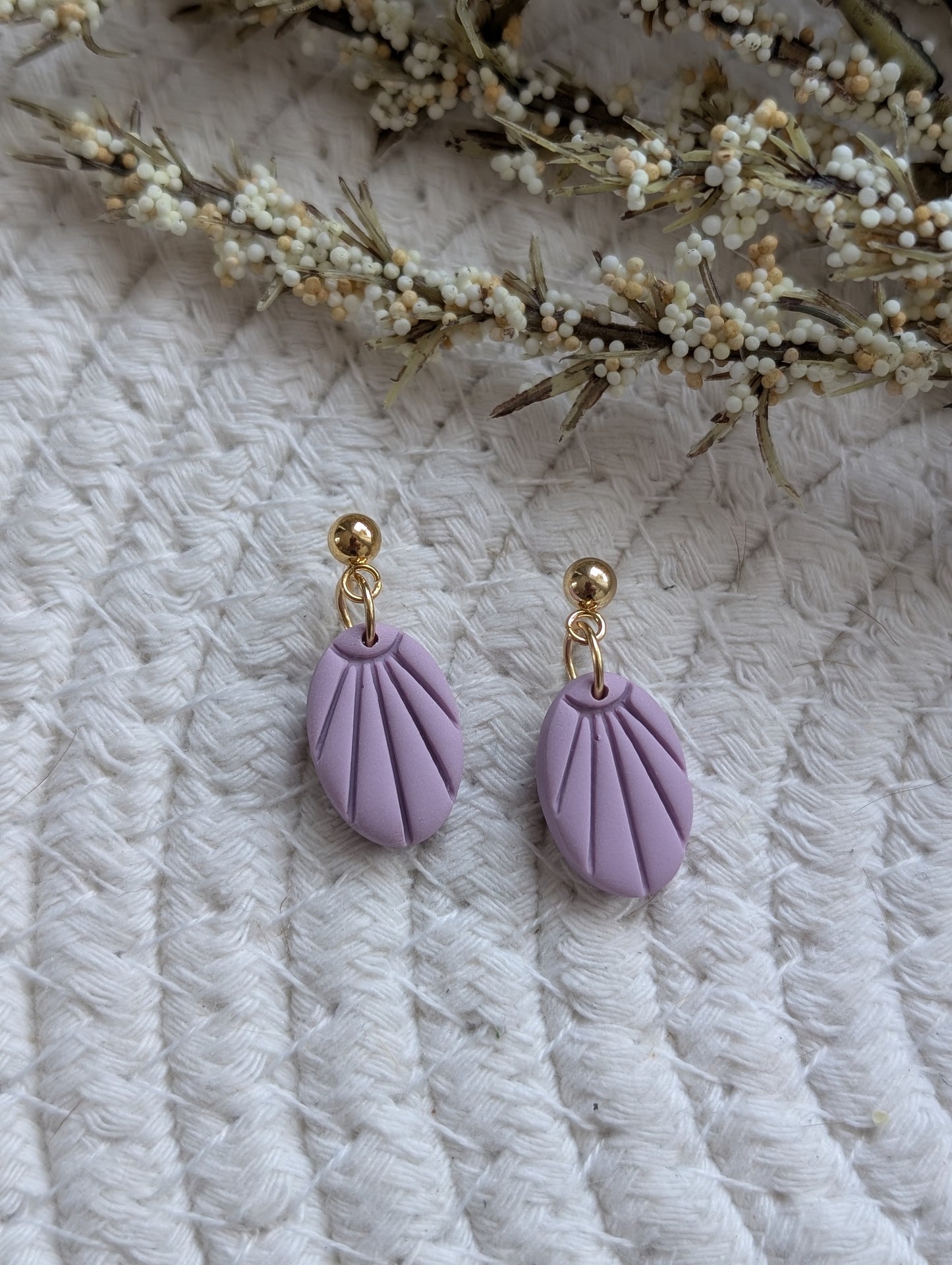 Boucles d'oreilles en argile polymère petit ovale (BO-1905)