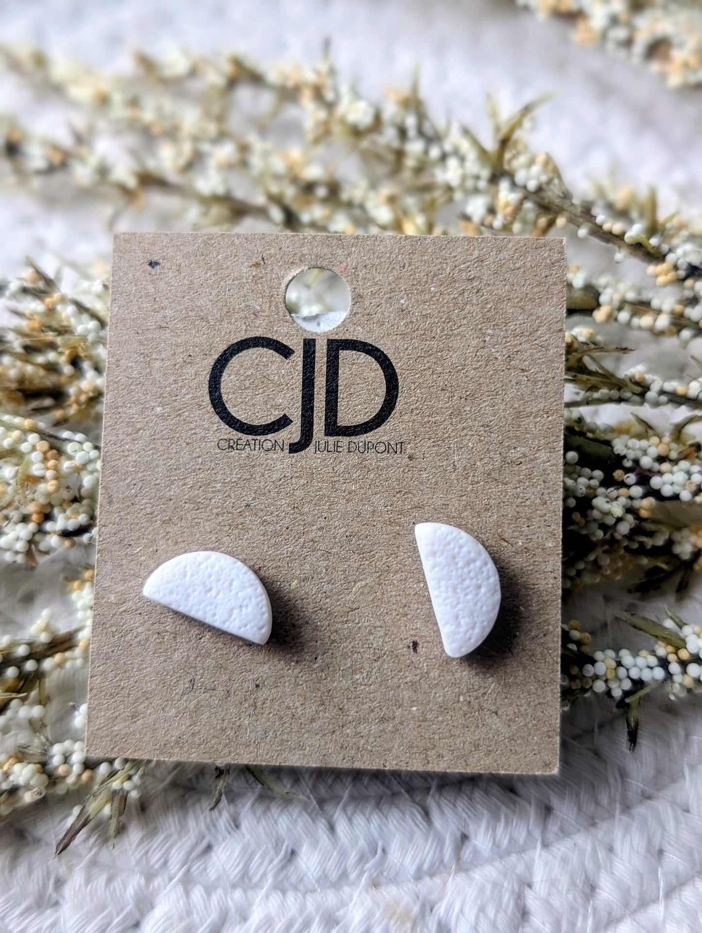 Stud argile polymère demi lune varié