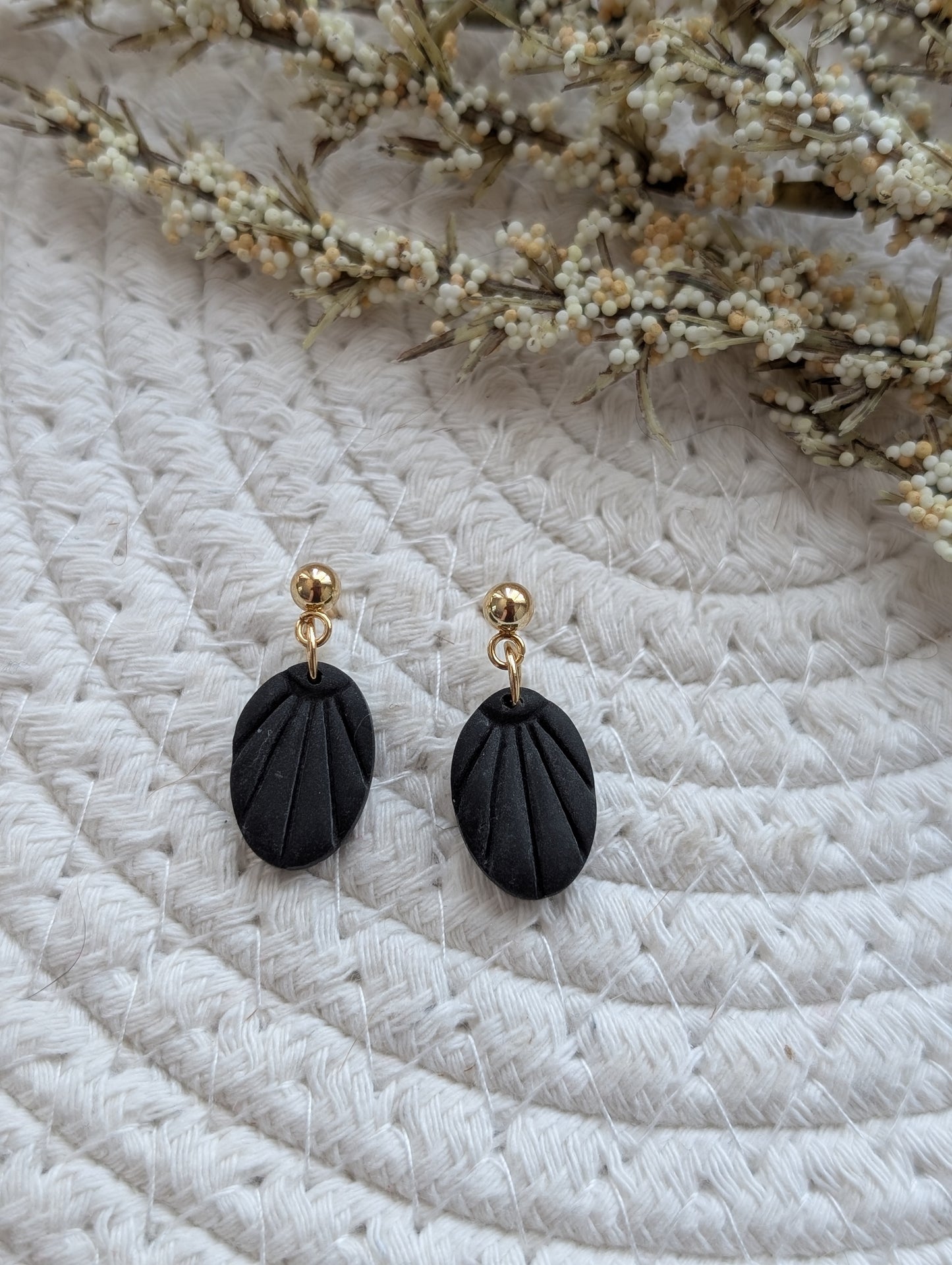 Boucles d'oreilles en argile polymère petit ovale (BO-1905)