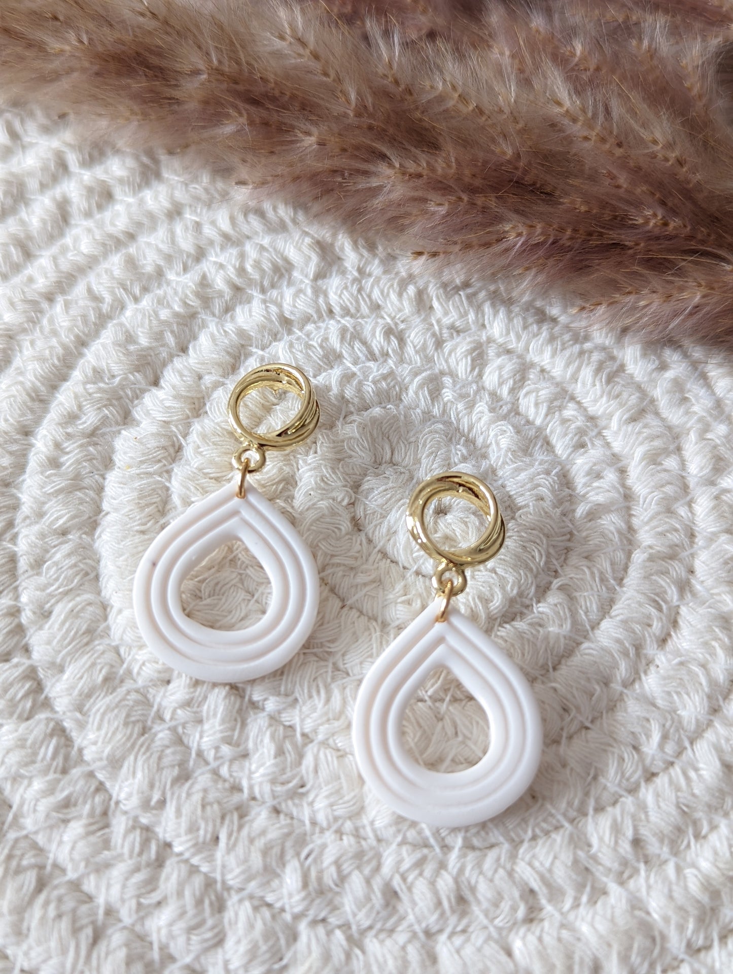 Boucles d'oreilles goutte argile polymère (BO-1749)