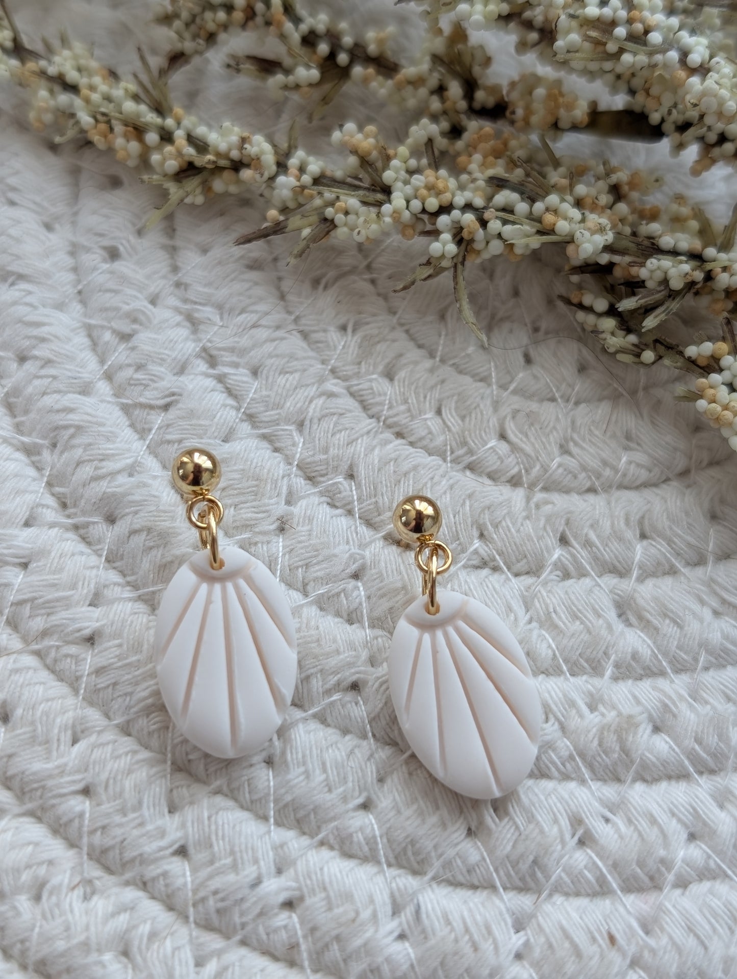 Boucles d'oreilles en argile polymère petit ovale (BO-1905)