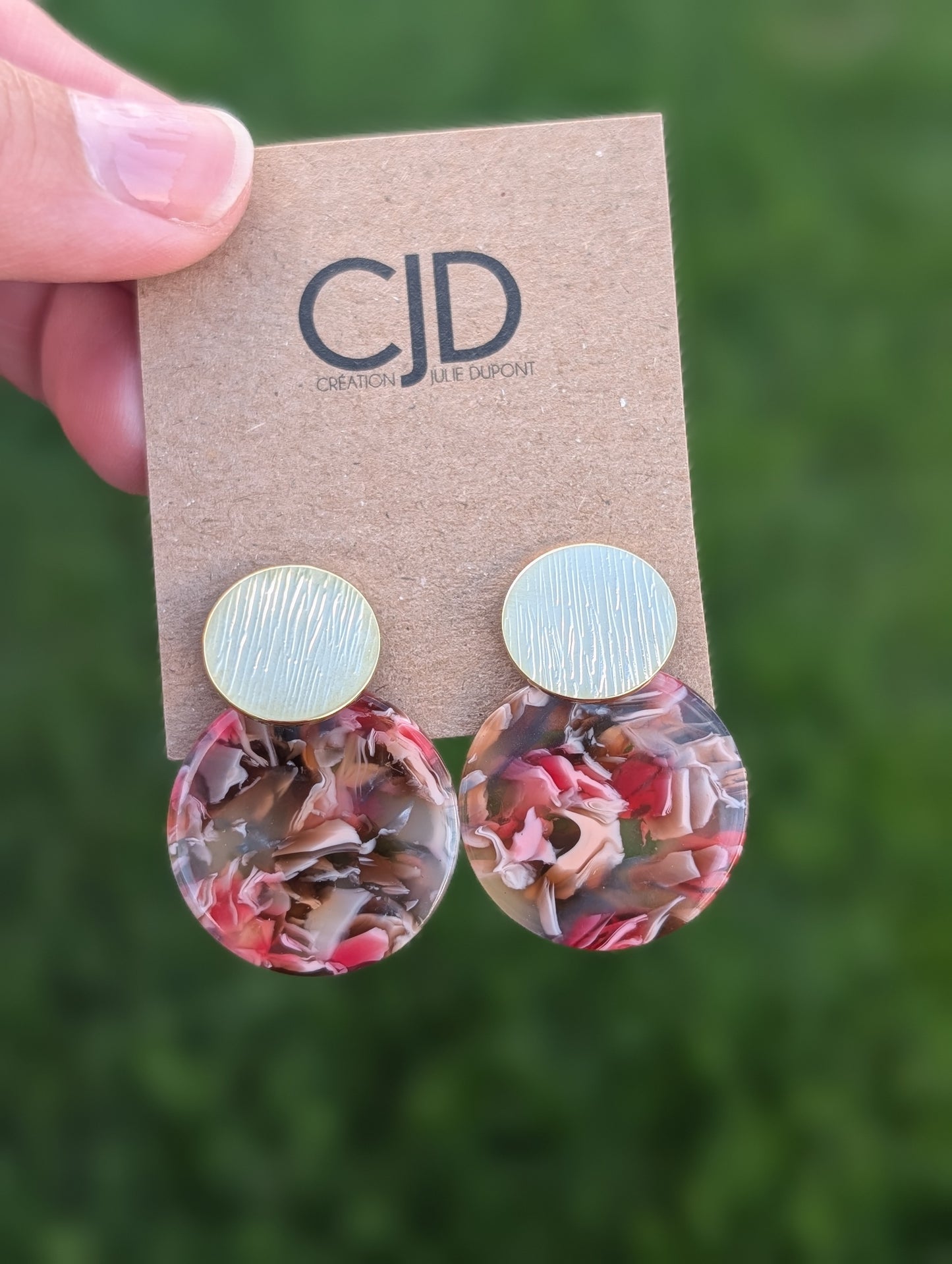 Boucles d'oreilles cercle // acrylique // acetate earrings // geometrique // cadeau pour elle // (bo-1514)