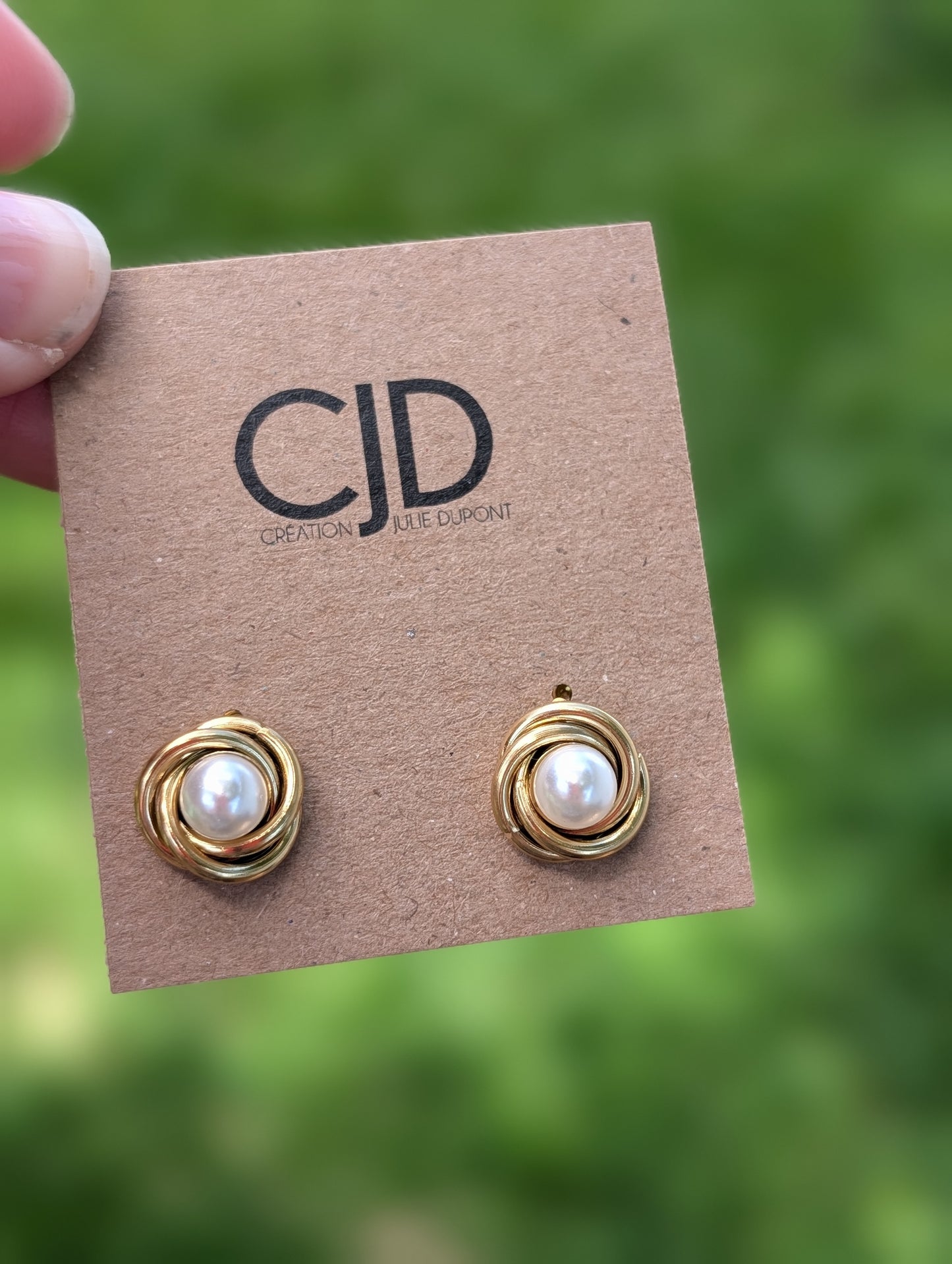 Boucles d'oreilles perle et acier inoxydable