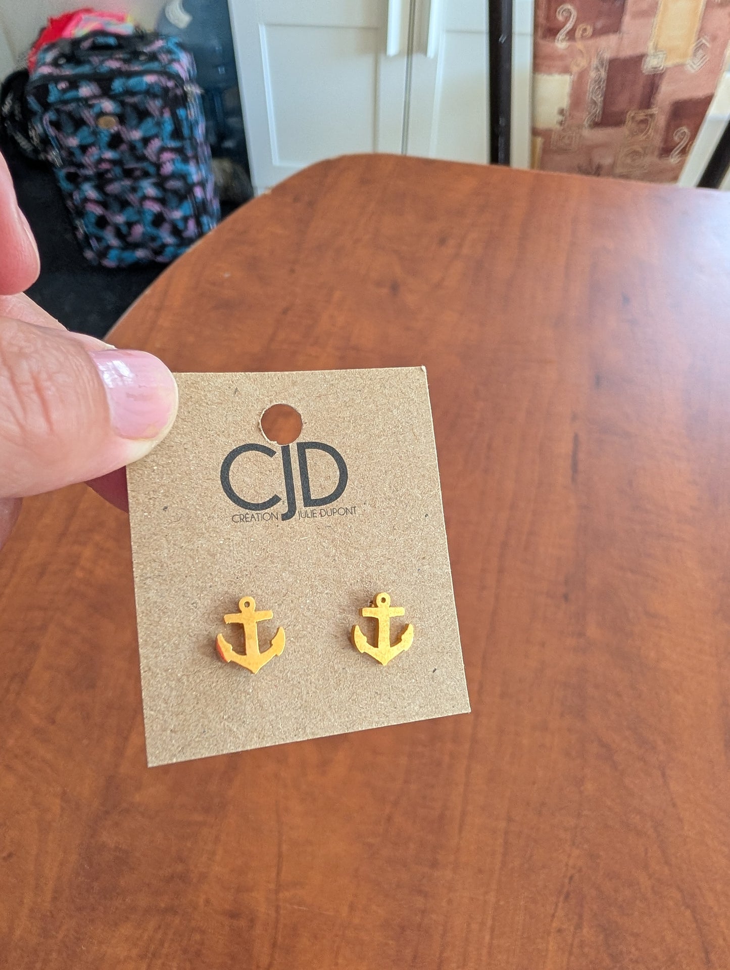 Boucles d'oreilles ancre de bateau doré // gold anchor stud earrings // stainless steel earrings // minimalist jewelry // (bo-1650)