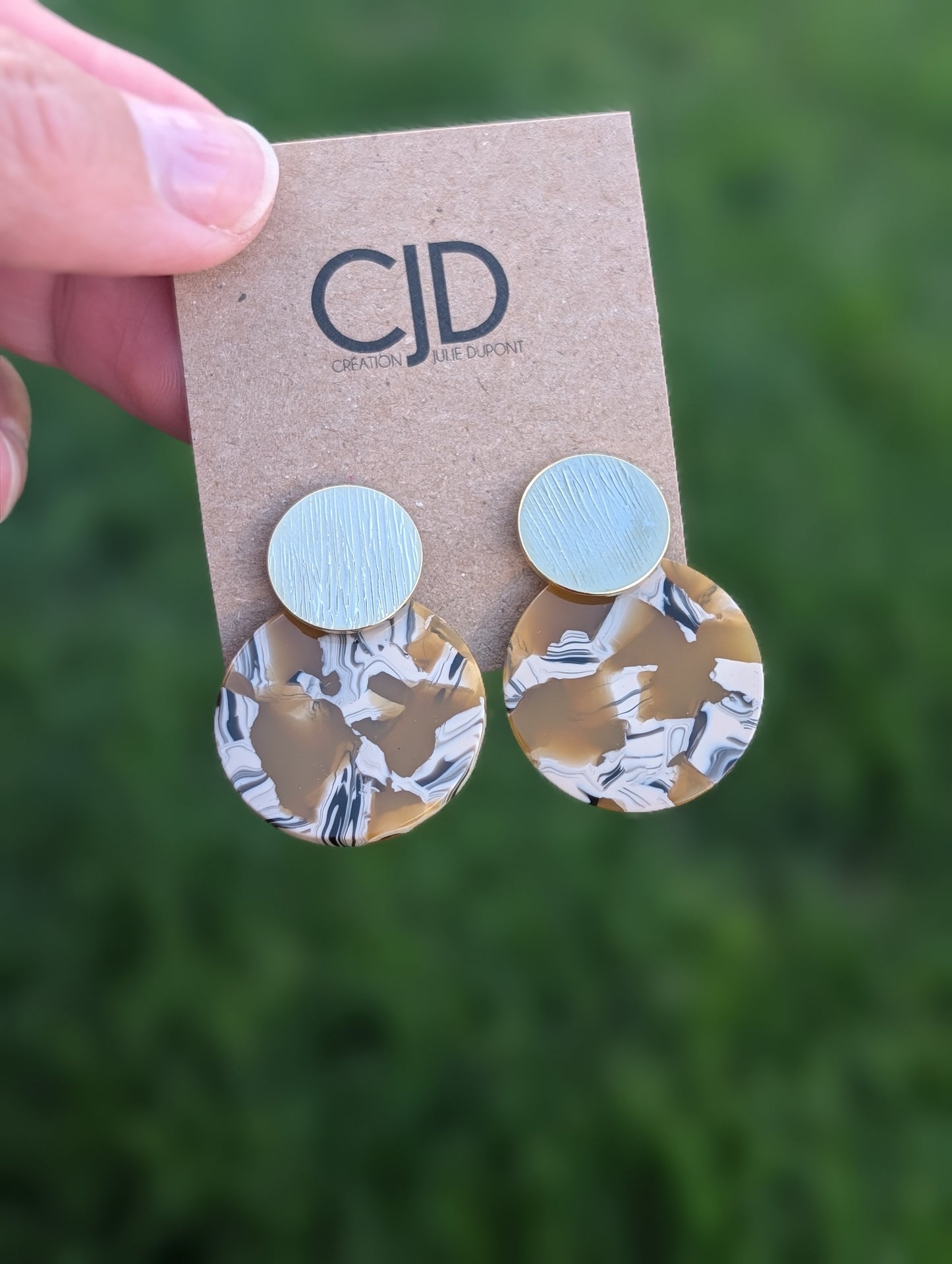 Boucles d'oreilles cercle // acrylique // acetate earrings // geometrique // cadeau pour elle // (bo-1514)