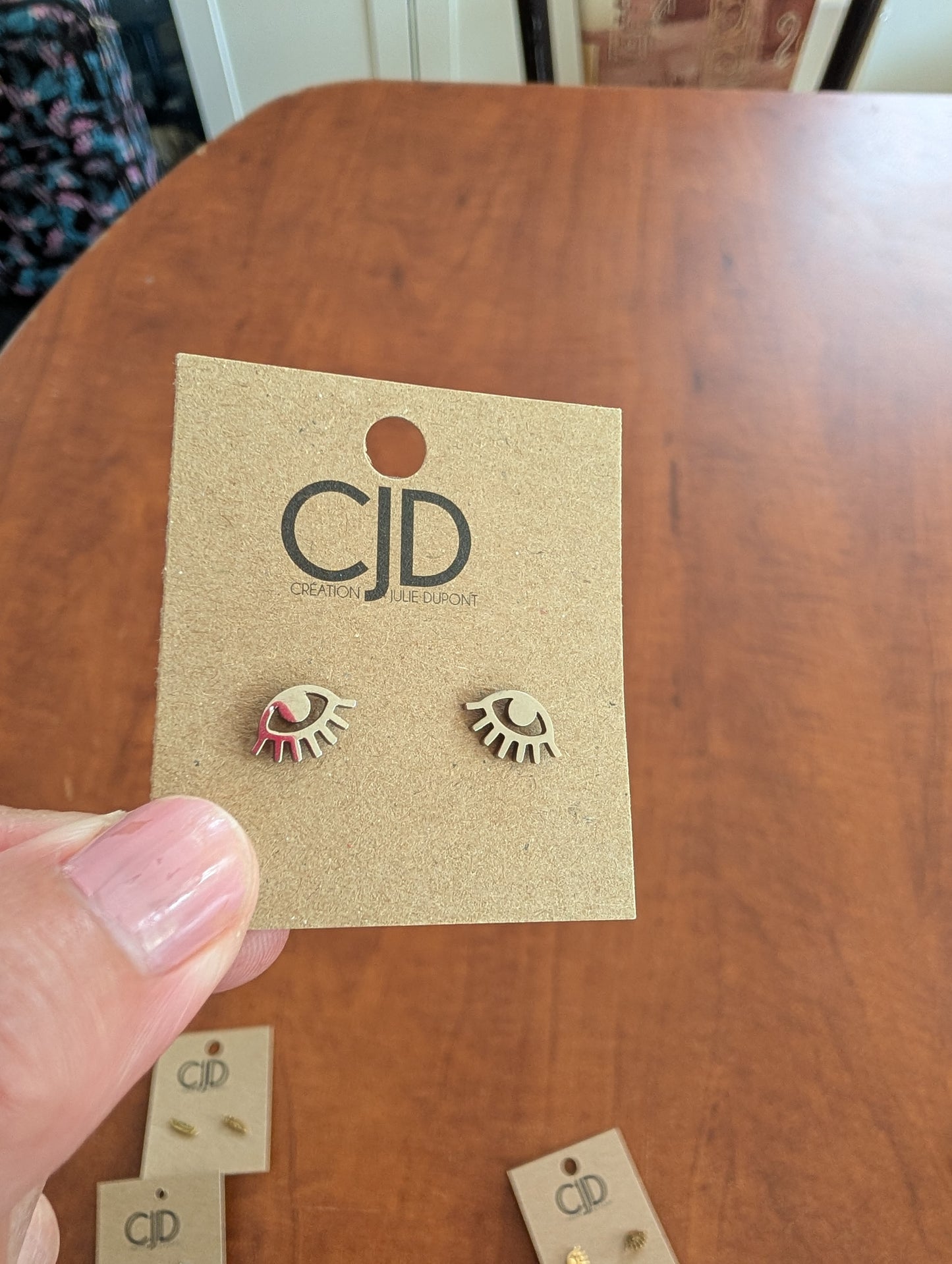 Boucles d'oreilles mauvais oeil // evil eye stud earrings // stainless steel earrings // minimalist jewelry // (bo-1649