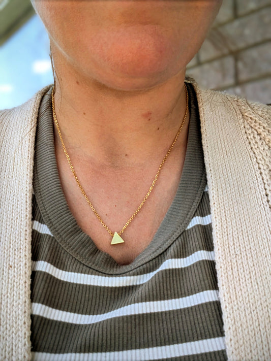 Collier en acier inoxydable pendentif triangle (CO-180)