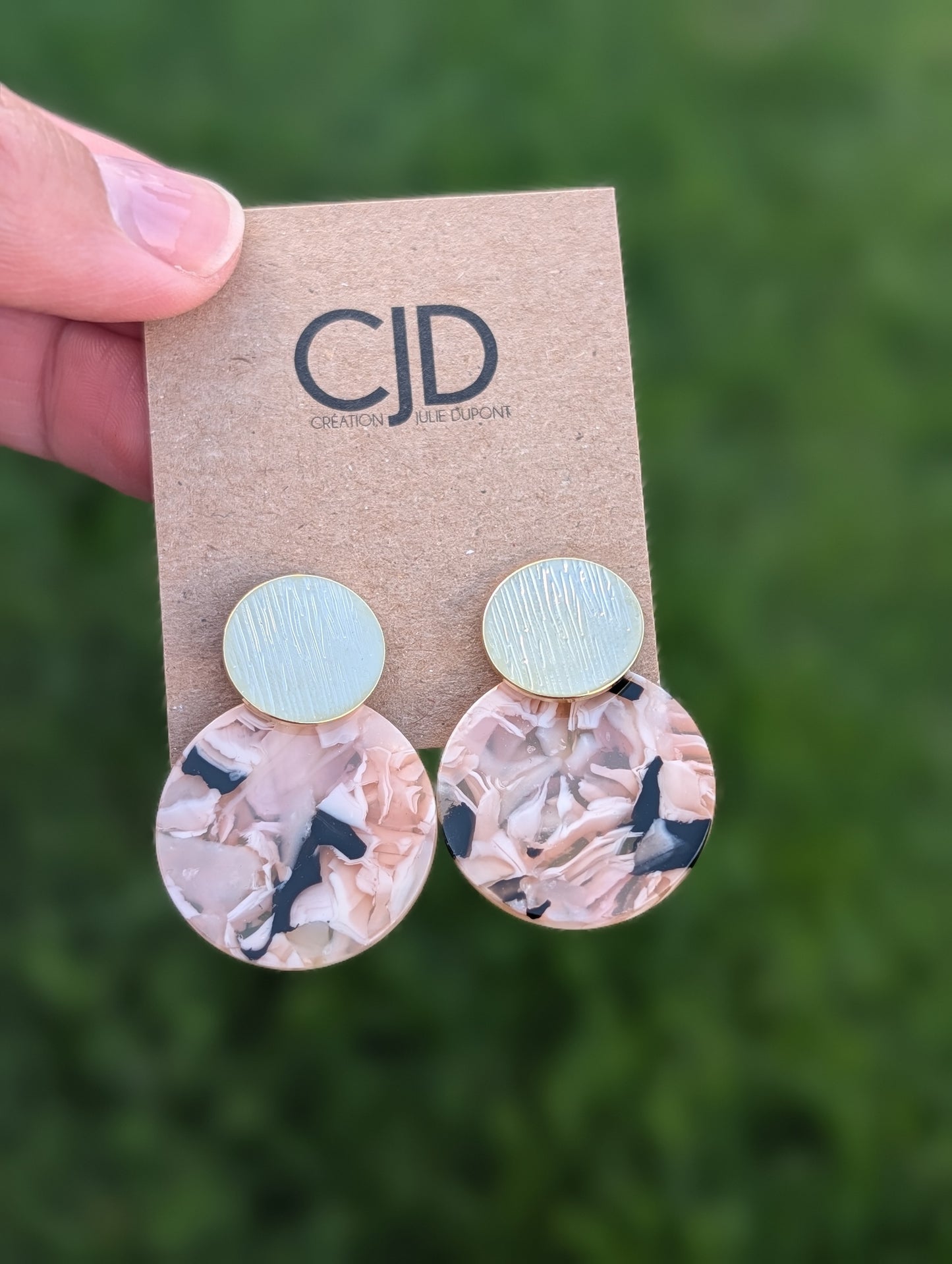 Boucles d'oreilles cercle // acrylique // acetate earrings // geometrique // cadeau pour elle // (bo-1514)