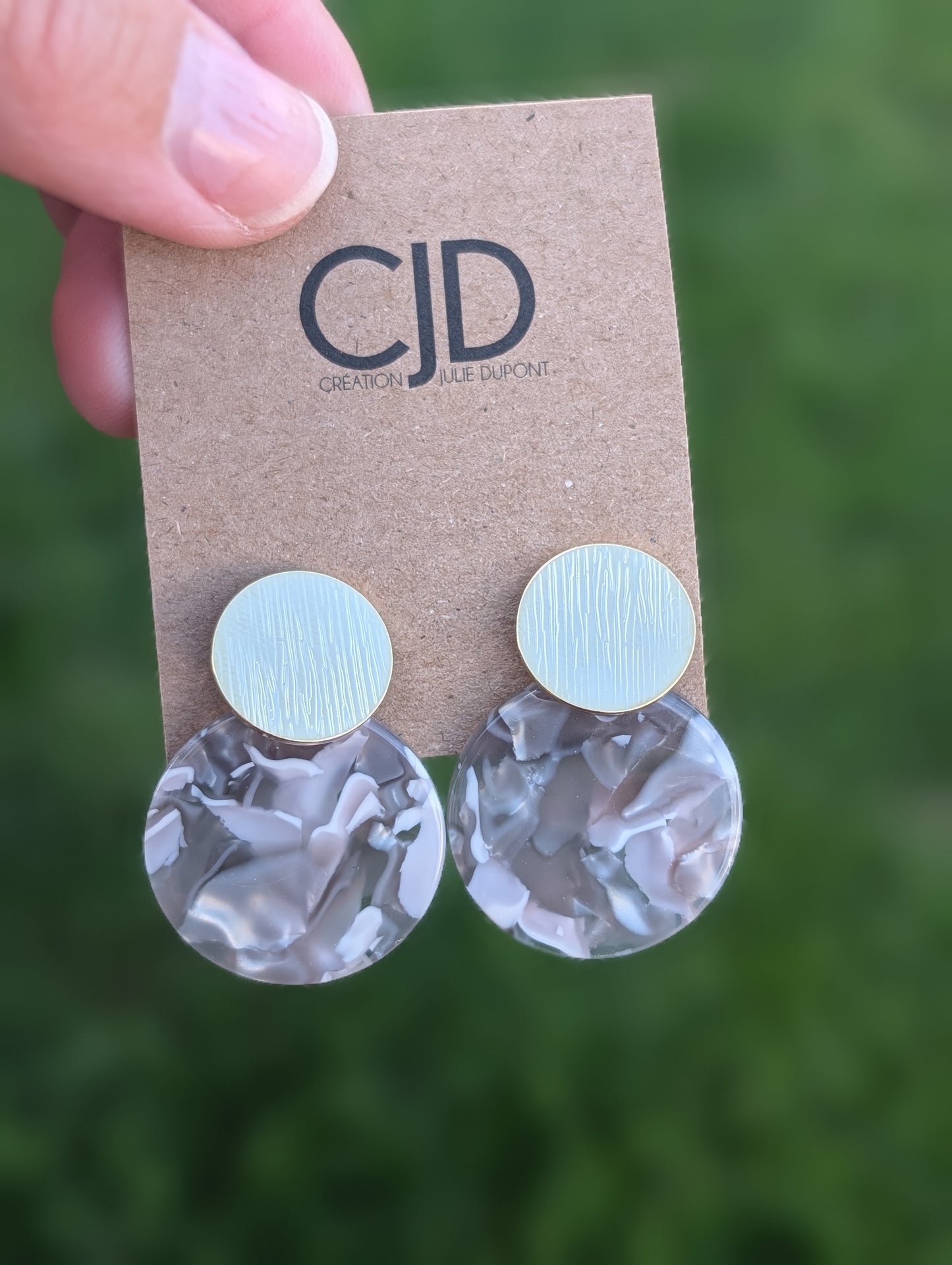 Boucles d'oreilles cercle // acrylique // acetate earrings // geometrique // cadeau pour elle // (bo-1514)