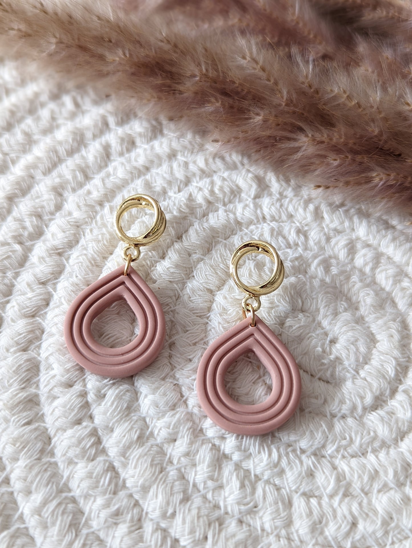 Boucles d'oreilles goutte argile polymère (BO-1749)