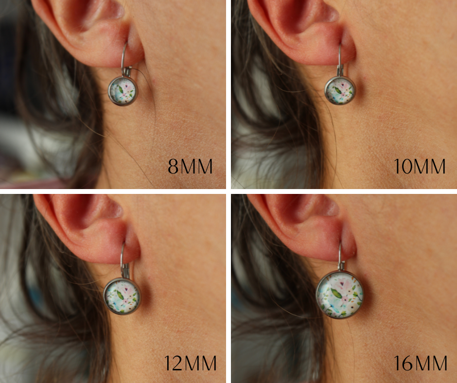 Petites merveilles cocotte - pomme de pin // pine cone earrings // cute glass cabochon earrings (BO-1682