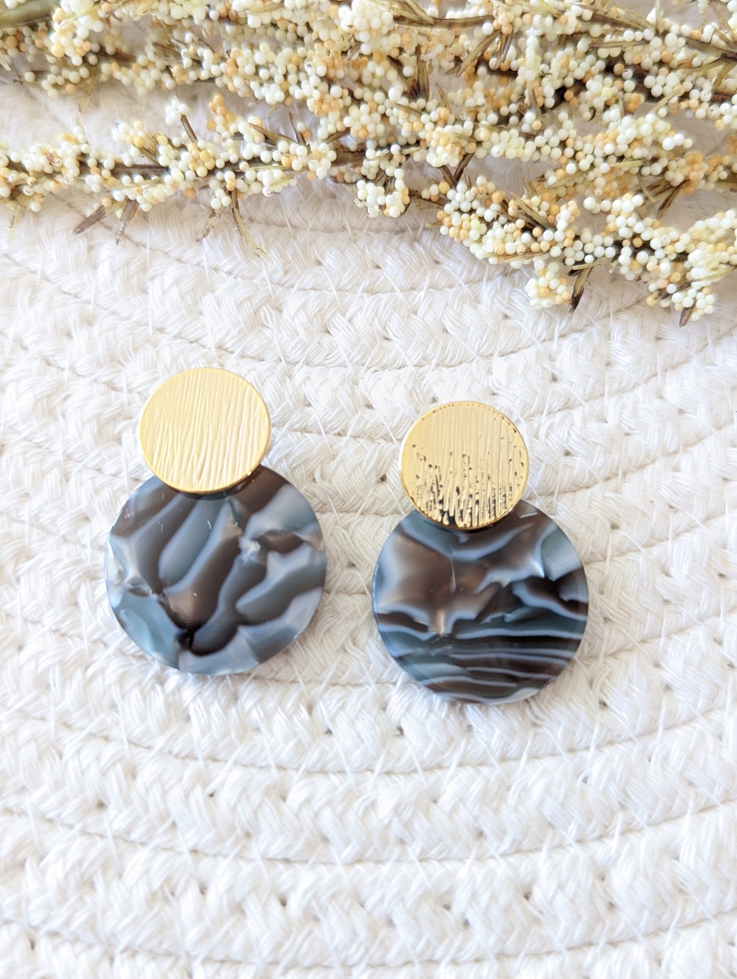 Boucles d'oreilles cercle // acrylique // acetate earrings // geometrique // cadeau pour elle // (bo-1514)