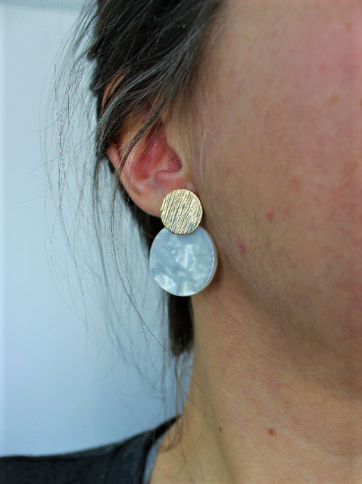 Boucles d'oreilles cercle // acrylique // acetate earrings // geometrique // cadeau pour elle // (bo-1514)